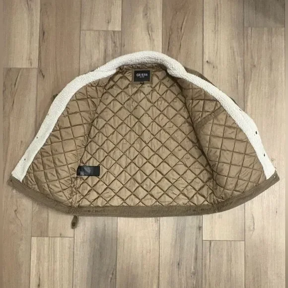 GUESS Corduroy Bomber With Sherpa Collar - Picture 4 of 5